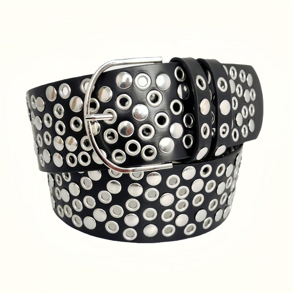Streetwear Brand Belts - Ikat Pinggang Berhias Rivet dan Lubang,