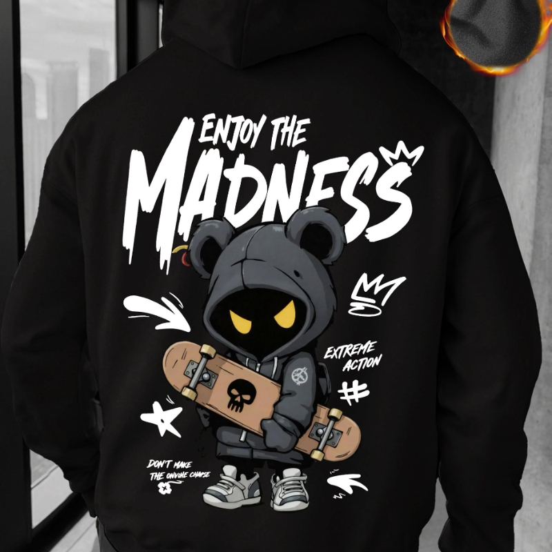 Streetwear Outfit Brand - Hoodie Oversize Pria Wanita Bermotif Beruang
