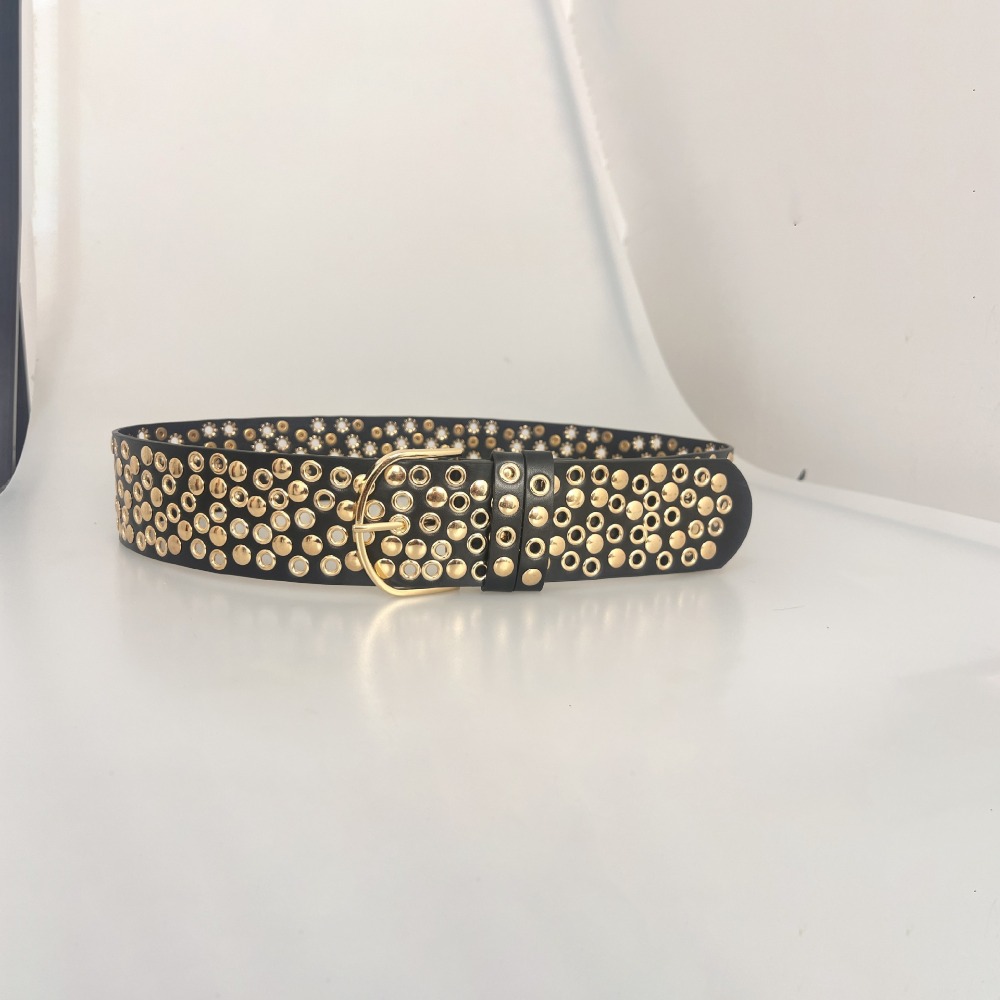 Streetwear Brand Belts - Sabuk Rivet Punk Hollow Eyelet, Sabuk