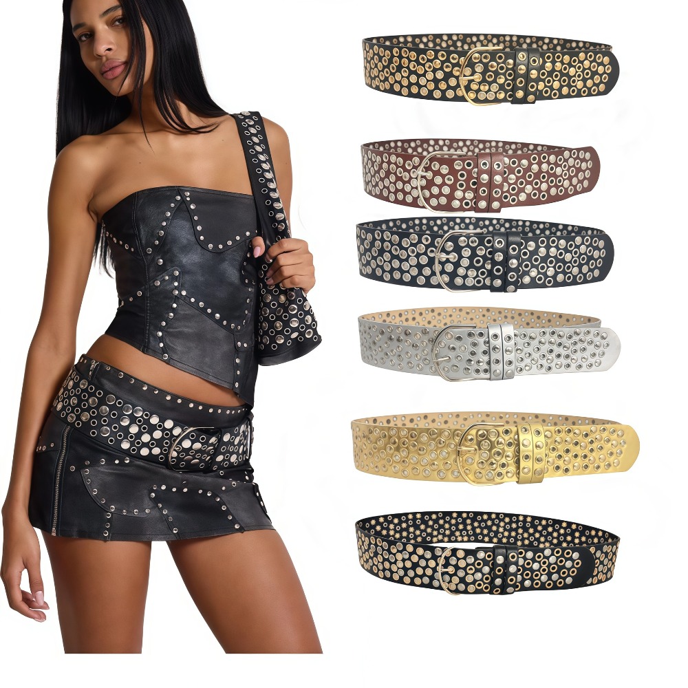 Ikat Pinggang Berhias Rivet da - Streetwear Brand Belts ulasan dan harga