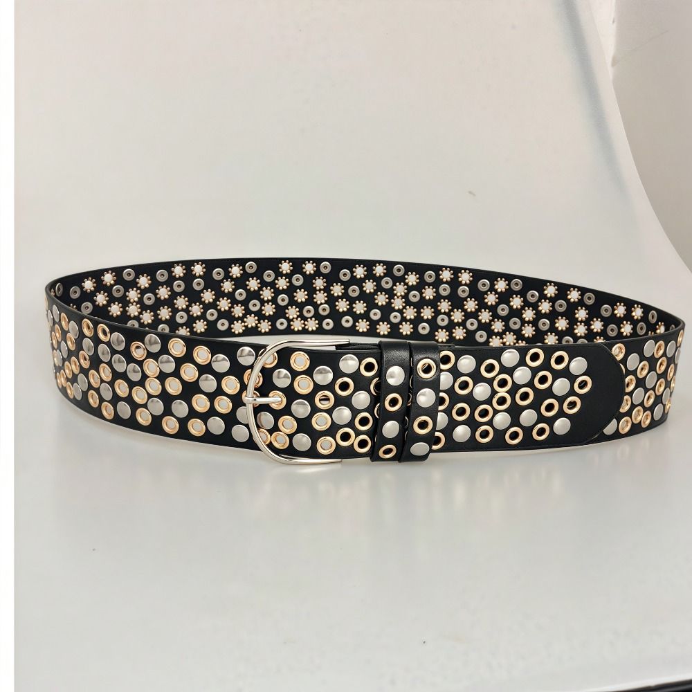Sabuk Rivet Lubang-lubang Punk - Streetwear Brand Belts ulasan dan harga