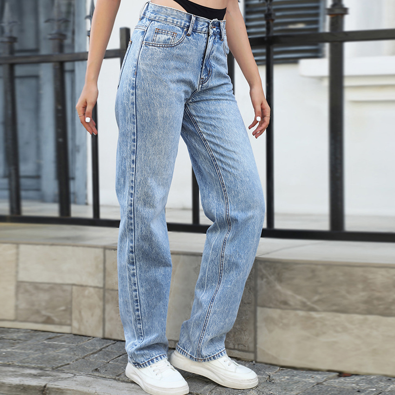 Jeans Lurus Jahitan Dua Potong - Streetwear Outfit Brand ulasan dan harga