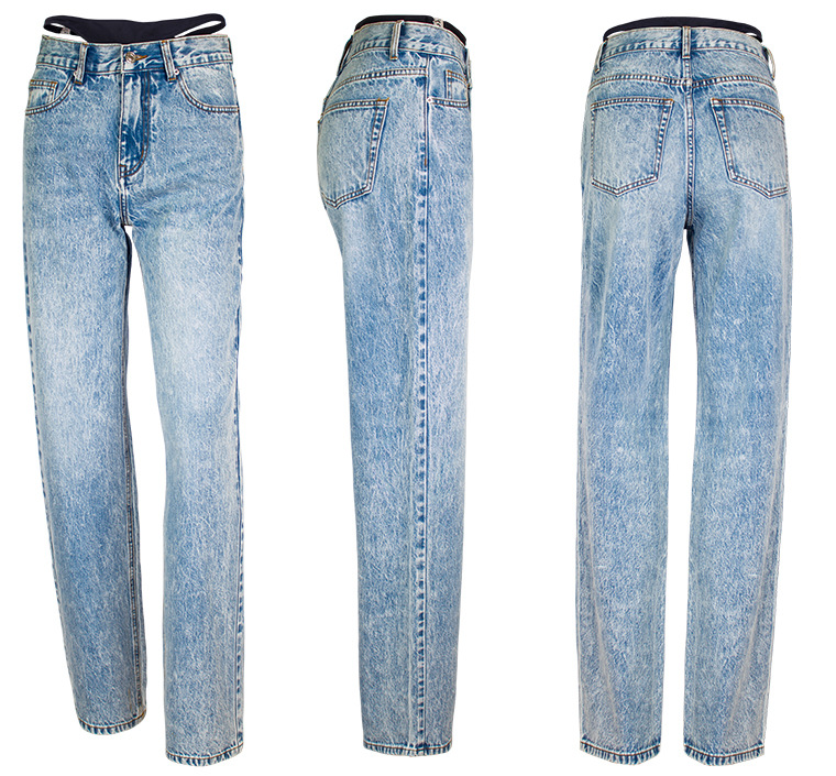Jeans Lurus Jahitan Dua Potong - Streetwear Outfit Brand ulasan dan harga