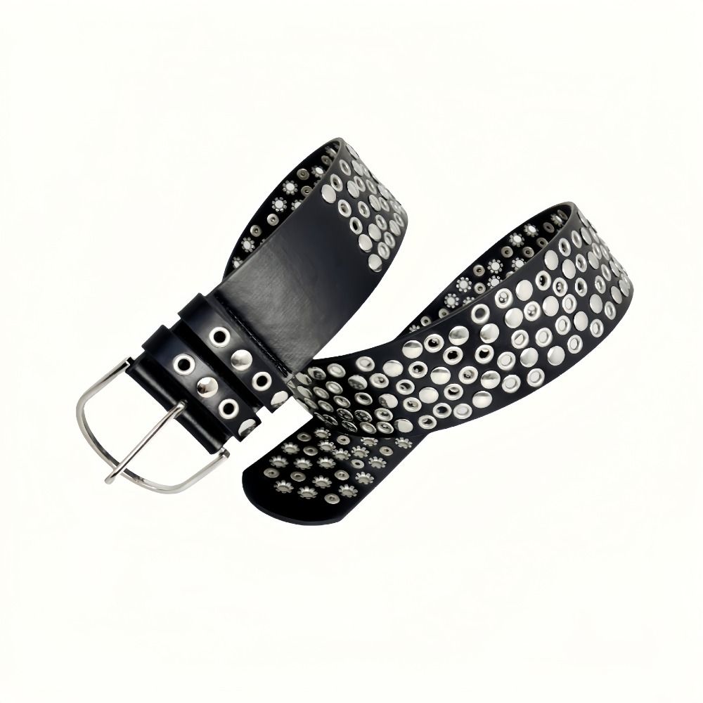 Sabuk Rivet Berlubang Gaya Pun - Streetwear Brand Belts ulasan dan harga